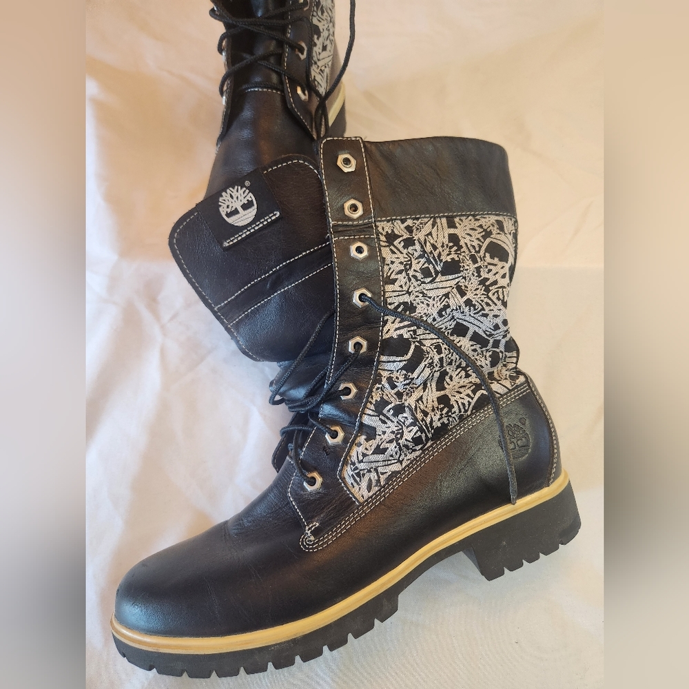 Timberland women's black premium leather boots